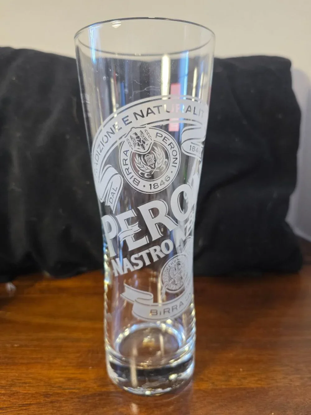 Peroni Nastro Azzurro Etched Beer Glasses set of 6